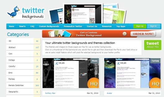 twitter-images tool for custom twitter background